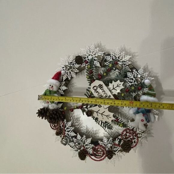Handmade Wreath Christmas Snowman Snowflake - Picture 5 of 13